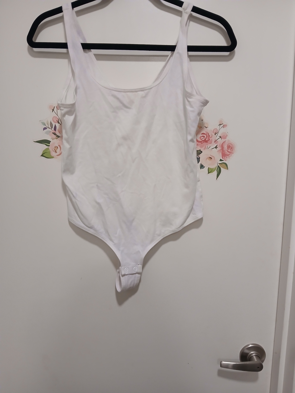 Auden White One-Piece Bodysuit Tank Style Size Large